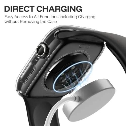 Misxi 2-Pack Hard Case for 42mm Apple Watch Series 12 (2026) | Cover with 9H Tempered Glass Screen Protector for 12, Ultra-Thin Anti-Fall Protection Anti-Scratch, Crystal Transparent - 3