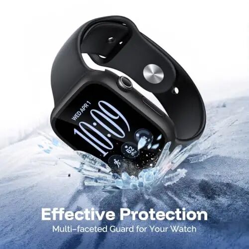 Misxi 2-Pack Hard Case for 42mm Apple Watch Series 12 (2026) | Cover with 9H Tempered Glass Screen Protector for 12, Ultra-Thin Anti-Fall Protection Anti-Scratch, Matte Black - 4