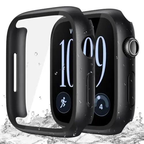 Misxi 2-Pack Hard Case for 46mm Apple Watch Series 12 (2026) | Cover with 9H Tempered Glass Screen Protector for 12, Ultra-Thin Anti-Fall Protection Anti-Scratch, Matte Black - Misxi
