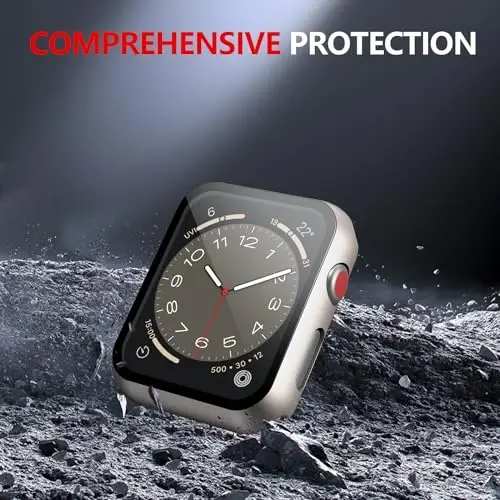 Misxi 2 Pack Hard PC Case with Tempered Glass Screen Protector Apple Watch Series 3 Series 2 38mm bilan mos, iWatch uchun tushishga qarshi tirnalishga chidamli yengil qopqoq, 2 Starlight 
