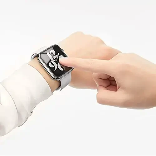 Misxi 2 Pack Hard PC Case with Tempered Glass Screen Protector Compatible with Apple Watch Series 9 (2023) Series 8 Series 7 45mm, Ultra-Thin Cover for iWatch S9/S8/S7, 1 Silver + 1 Transparent - 6