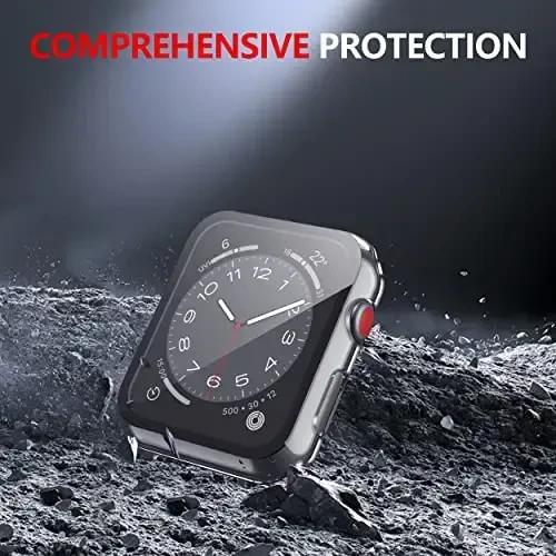 Misxi 2 Pack Hard PC Case закалённое стекло ekran himoyachisi Apple Watch Series 3 Series 2 42mm bilan mos, сверхтонкое chizishga chidamli Umumiy himoya qopqog'i iWatch S3/S2 uchun, şəffaf - 6