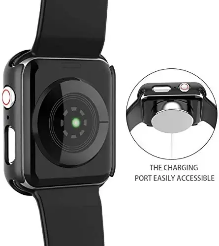 Misxi 2 Pack Qattiq PC G'ilofi Temperlangan Shisha Ekran Himoyachisi Apple Watch SE 3 (2025) SE 2 SE Series 6 Series 5 Series 4 40mm, Qora bilan mos keladi - 5