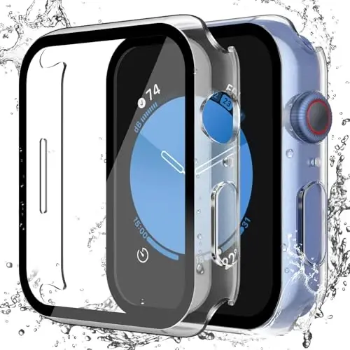 Misxi [2 Pack] Suv o'tkazmaydigan qattiq g'ilof закалённое oynali Apple Watch SE 3 SE 2 SE Series 6 Series 5 Series 4 40mm bilan mos keladi, iWatch ekran himoyachisi uchun qattiq himoya qopqog'i, матовый shaffof 