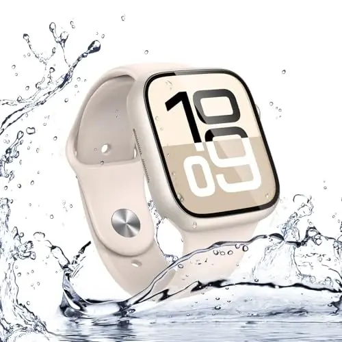 Misxi [2 Pack] Suv o‘tkazmaydigan qattiq g‘ilof, закалённое stakanli Apple Watch Series 11 (2025) Series 10 42mm bilan mos, iWatch ekran himoyachisi uchun yiqilishga qarshi mustahkam umumiy himoya qopqog‘i, Starlight - 5