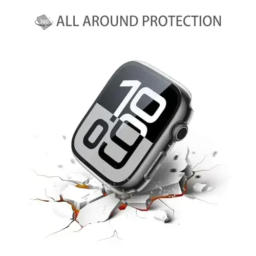 Misxi 2 Pack Tempered Glass Case Apple Watch Series 11 (2025) Series 10 46mm bilan mos keladi, Qattiq PC Screen Protector Umumiy himoya Chizilishga chidamli qopqoq iWatch uchun, 1 Starlight + 1 Shaffof - 5