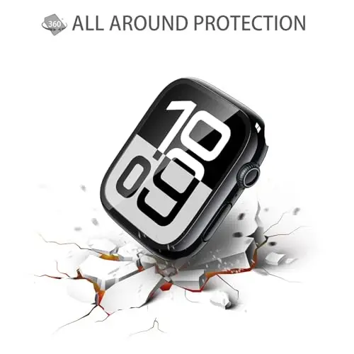 Misxi 2 Pack Tempered Glass Case Apple Watch Series 11 Series 10 (2024) 42mm uchun mos, Qattiq PC Ekran Himoyachisi Umumiy Himoya Ultra-Yupqa Yengil Tirnalishga chidamli iWatch uchun qopqoq, Jet Black - 4