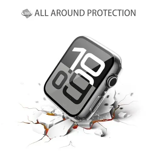 Misxi 2 Pack Tempered Glass Case Compatible for Apple Watch Series 11 (2025) Series 10 42mm, Hard PC Screen Protector Protection Ultra-Thin Lightweight Scratch-Resistant Cover for iWatch, Transparent - 4