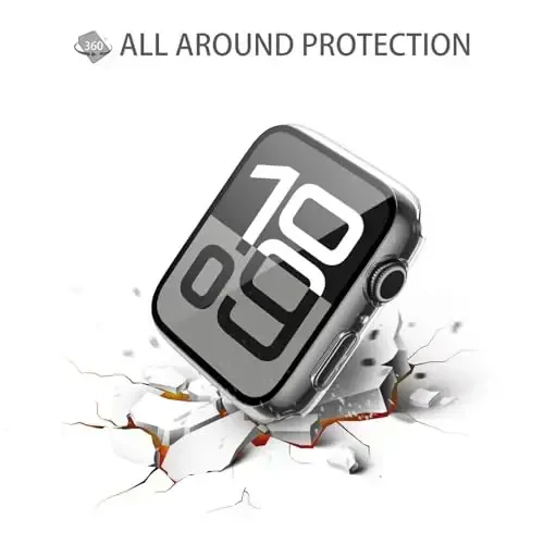 Misxi 2 Pack Tempered Glass Case Compatible for Apple Watch Series 11 (2025) Series 10 46mm, Hard PC Screen Protector Protection Ultra-Thin Lightweight Scratch-Resistant Cover for iWatch, Transparent - 4