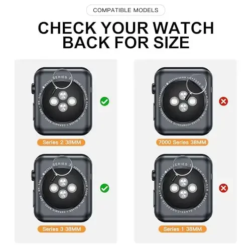 Misxi [2 Pack] Waterproof Case with Button Designed for Apple Watch Series 3 Series 2 38mm, Anti-Fall Hard PC Cover with Tempered Glass Screen Protector for iWatch S3/S2, Matte Transparent - 2