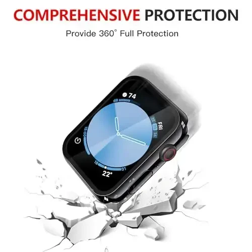 Misxi [2 Pack] Waterproof Hard Case with Tempered Glass Compatible with Apple Watch SE 3 (2025) SE 2 SE Series 6 Series 5 Series 4 40mm, PC Protective Cover for iWatch Screen Protector, Jet Black - 6