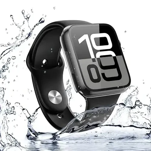 Misxi [2 Pack] Waterproof Hard Case with Tempered Glass Compatible with Apple Watch Series 11 (2025) Series 10 42mm, Ultra-Thin Anti-Fall Cover for iWatch Screen Protector, Crystal Transparent - 6