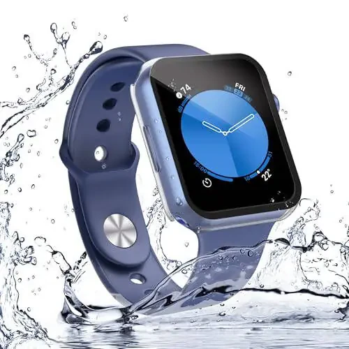 Misxi [2 Pack Waterproof Hard Case with Tempered Glass Compatible with Apple Watch Series 6 SE Series 5 Series 4 44mm, Ultra-Thin Protective Cover for iWatch Screen Protector, Matte Transparent - 5