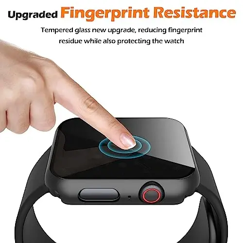 Misxi 2 Pack All-around Protective Privacy PC HD Case for Apple Watch SE 3 (2025) SE 2 SE Series 6 Series 5 Series 4 40mm, Shockproof Ultra-Thin Cover with Anti-Spy Tempered Glass Screen Protector for iWatch, Black - 5