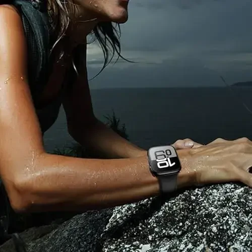 Misxi 2 Pack Tempered Glass Case Compatible for Apple Watch Series 11 (2025) Series 10 46mm, Hard PC Screen Protector Overall Protection Ultra-Thin Lightweight Scratch-Resistant Cover for iWatch, Jet Black - 6