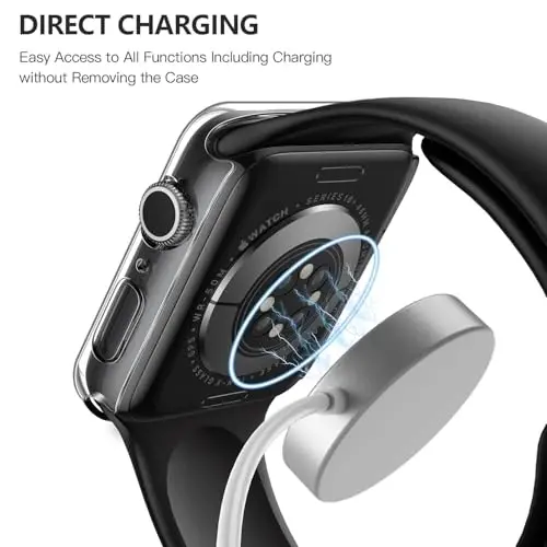 Misxi Case with Screen Protector for 46mm Apple Watch Series 11/10 | 2-Pack Cover with Tempered Glass for 11/10, Scratch Resistant Sensitive Touch Protection, 1 Black + 1 Transparent 
