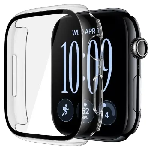 Misxi Case with Screen Protector for 42mm Apple Watch Series 12 | 2-Pack Cover with Tempered Glass for 12, Ultra-Thin Scratch Resistant Protection, Transparent - 1