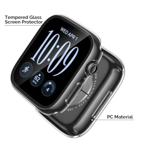 Misxi Case with Screen Protector for 42mm Apple Watch Series 12 | 2-Pack Cover with Tempered Glass for 12, Ultra-Thin Scratch Resistant Protection, Transparent - 3