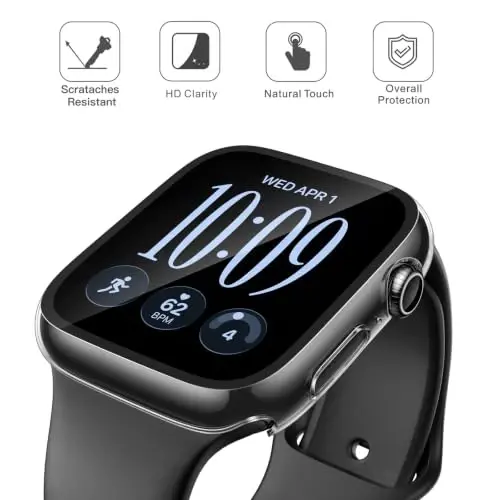 Misxi Case with Screen Protector for 42mm Apple Watch Series 12 | 2-Pack Cover with Tempered Glass for 12, Ultra-Thin Scratch Resistant Protection, Transparent - Misxi (1)