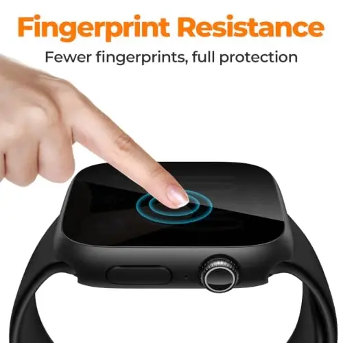Misxi Privacy Case with Screen Protector for 42mm Apple Watch Series 12 | 2-Pack Cover with Anti-Spy Tempered Glass for 12, Scratch Resistant Sensitive Touch Protection, Black - 4