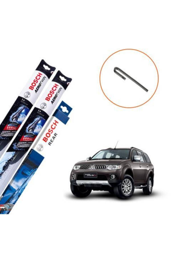 Mitsubishi Pajero Front Rear Aerotwin Windshield Wiper Blades 2009-2015 - 1