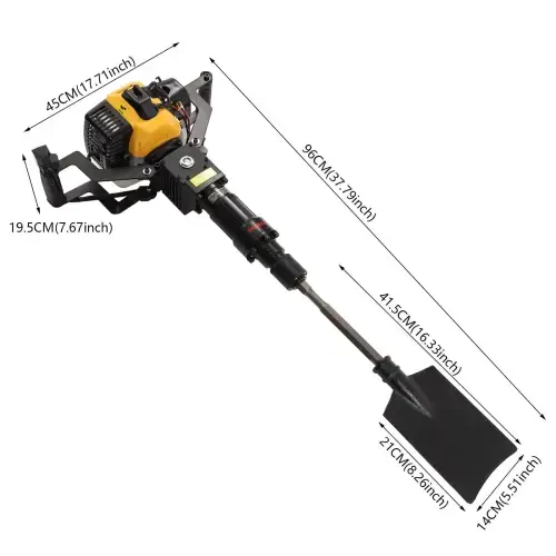 Miumaeov Excavator Garden Tree Digger 33CC 2-Stroke Air-Cooled Digging Machine Hand-held Digger Portable Post Hole Digger for Garden Farm Fence Protection - 3