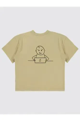 Mivil Oversize Детская Футболка 6-9 Лет Овсяное Молоко - CIVIL (1)