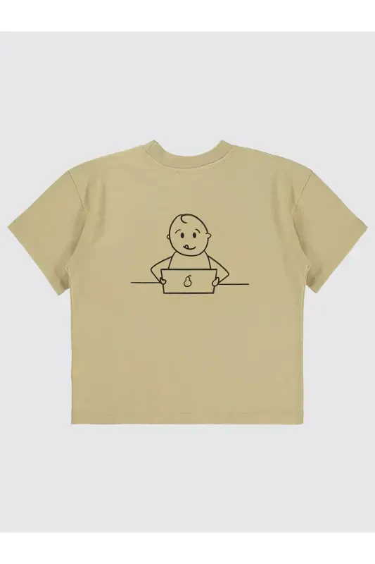 Mivil Oversize Детская Футболка 6-9 Лет Овсяное Молоко - 2