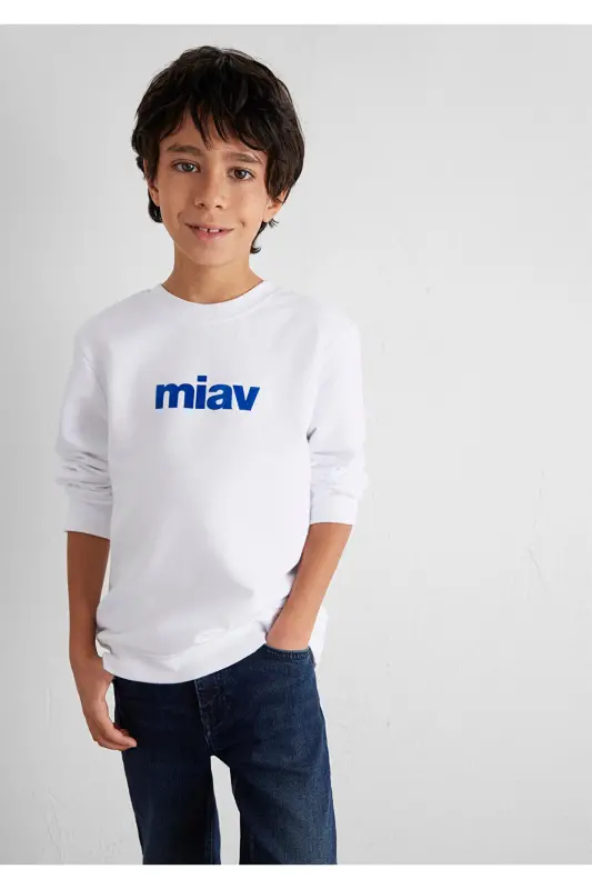 Mivv bosilgan oq sweatshirt 6610031-620 - 2