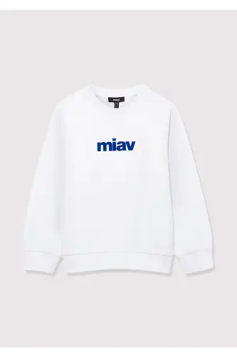 Mivv bosilgan oq sweatshirt 6610031-620 - 4