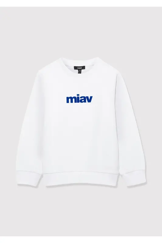 Mivv bosilgan oq sweatshirt 6610031-620 - 4