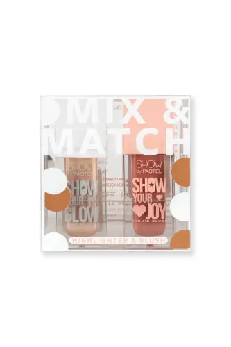 Mix & Match Glow Liquid Highlighter 72 & Joy Liquid Blush 53-pink 