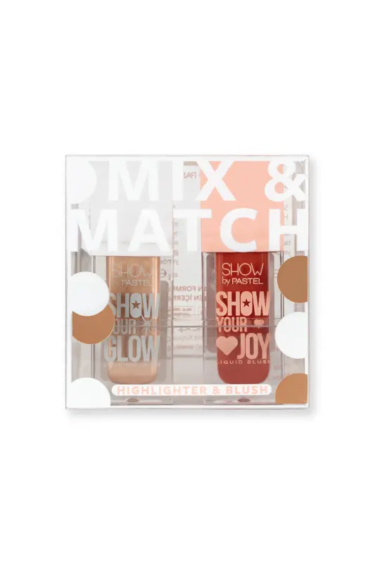 Mix & Match Glow Liquid Highlighter 72 & Joy Liquid Blush 57-Peach - SHOW BY PASTEL