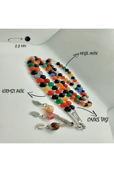 Mixed Chakra 8mm Natural Stone Prayer Beads 99pcs - GRS OYUNCAK