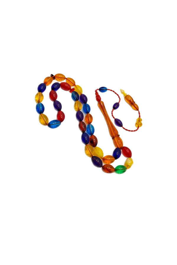 Mixed Color Bonbon Powder Amber Prayer Beads - 1