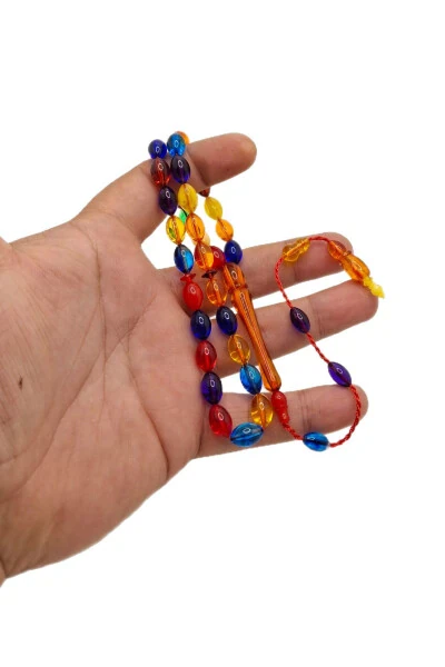 Mixed Color Bonbon Powder Amber Prayer Beads - 3