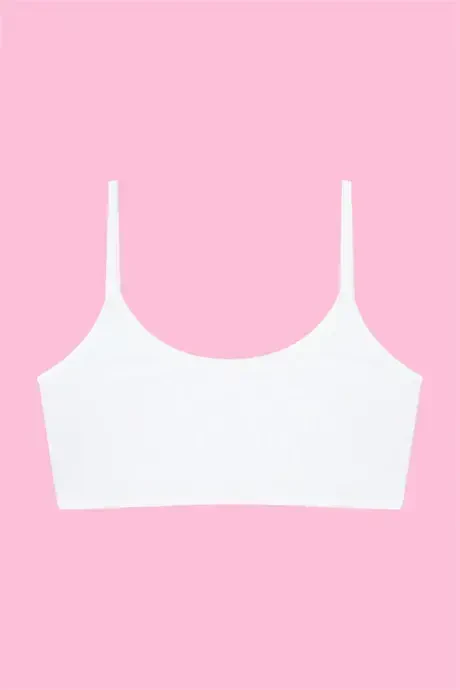 Mixed Colored Girls' Half Athletic Non-Padded Training Bra Cotton Lycra 6-Pack - 7