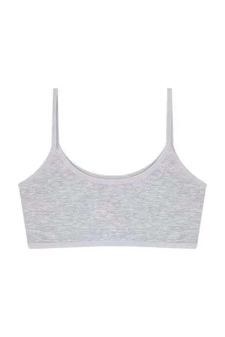 Mixed Colored Girls' Half Athletic Non-Padded Training Bra Cotton Lycra 6-Pack - 8