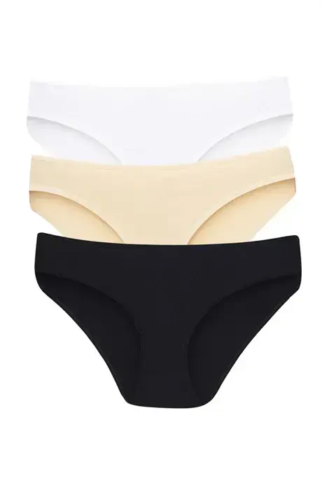 Mixed Colorful 3-pack Women's Panties Cotton - 1