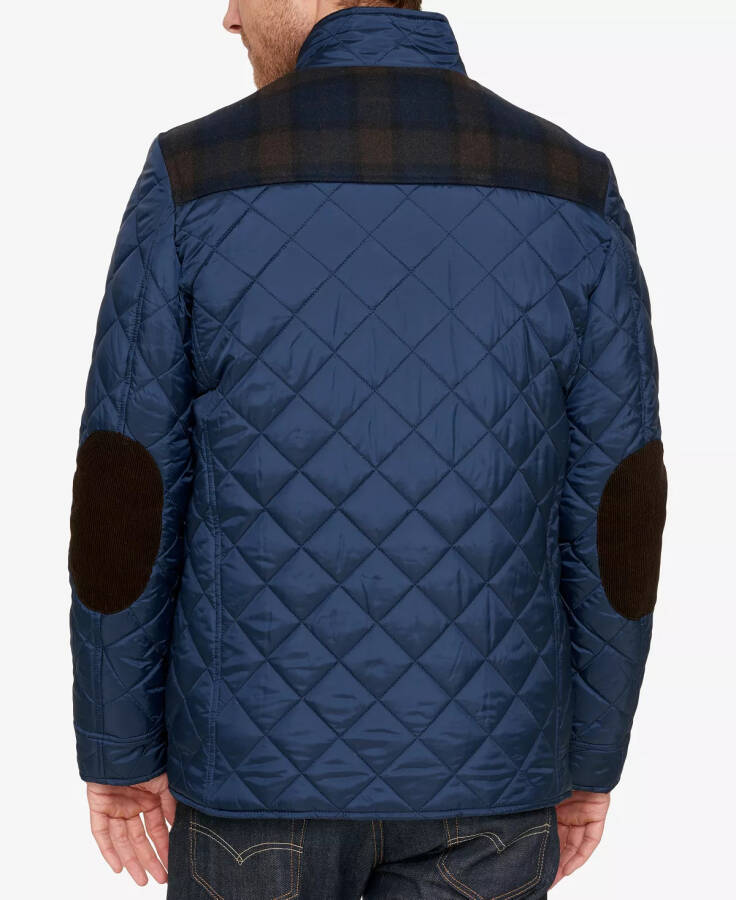 Mixed Media Quilted Jacket Navy - 7