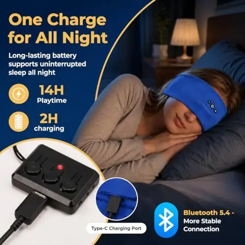 Mixiba Sleeping Headphones Bluetooth Headband with HD Stereo Speakers 2PCS | 14H Thin Speakers Bluetooth Headband for Sports Running Workouts Yoga Air Travel Meditation Gift - Black&Gray - 3