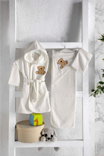 Mixibaby Kids Towel Robe and Washcloth Set 3 Piece - 1