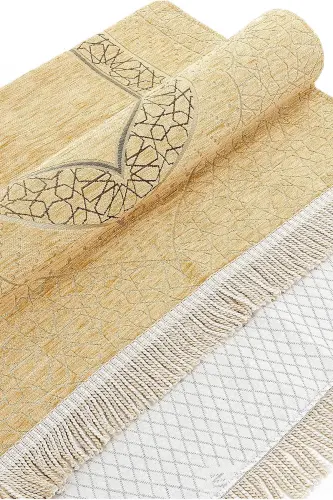 Михрап Desenli Astarlı Şönil Seccade - Gold-Gold - IHVAN ONLINE (1)