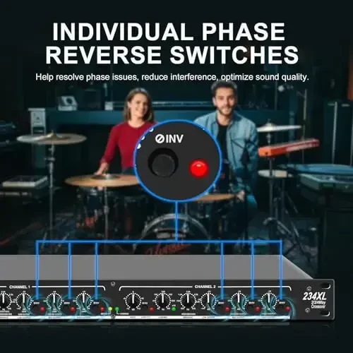 MIZISNR Professional 2/3-полосный стерео / 4-полосный моно кроссовер с входами и выходами XLR, обработка стереозвука для системы звукоусиления с сабвуфером - 6