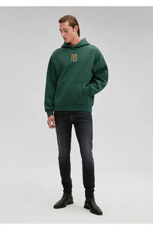MJ Nakışlı Kapüşonlu Yeşil Sweatshirt 0S10131-71538 - Yeşil-71538 - 2
