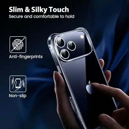 Mkeke Compatible with iPhone 17 Pro Case Clear [Not-Yellowing] [Military-Grade Drop Protection] Shockproof Protective Phone Bumper 6.3 inch 2025 - 5