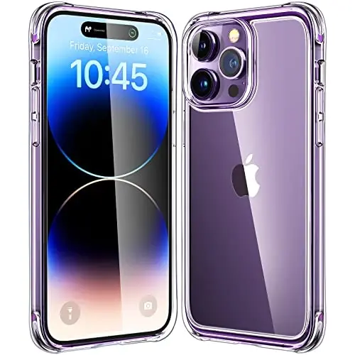 Mkeke для iPhone 14 Pro Max Case Clear, [Не желтеет][Военная защита от падений] Противоударные защитные чехлы для телефонов 2022 - MKEKE