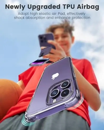 Mkeke для iPhone 14 Pro Max Case Clear, [Не желтеет][Военная защита от падений] Противоударные защитные чехлы для телефонов 2022 - 5