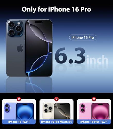 Mkeke для iPhone 16 Pro Case Clear [Not-Yellowing] [Military-Grade Drop Protection] Противоударный защитный чехол Прозрачный чехол для iPhone 16 Pro бампер для телефона Apple 6.3 дюйма 2024 - 2