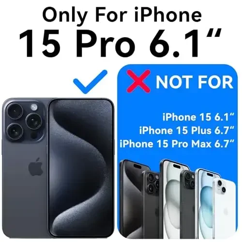 Mkeke for iPhone 15 Pro Case Clear, [Not Yellowing] [Military Grade Protection] Slim Shockproof Phone Cases for iPhone 15 Pro 2023 - Mkeke (1)